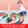 Electric Domino Train Toy with Building Blocks