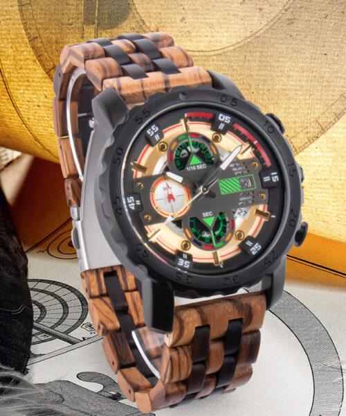 Multifunctional Luminous Large Dial Wood Table