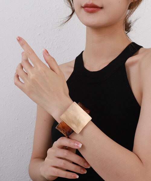 Original Geometric Brushed Square Metal Advanced Simple Elegant Bracelet
