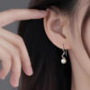 S925 Silver Spiral Pearl Earrings for Women