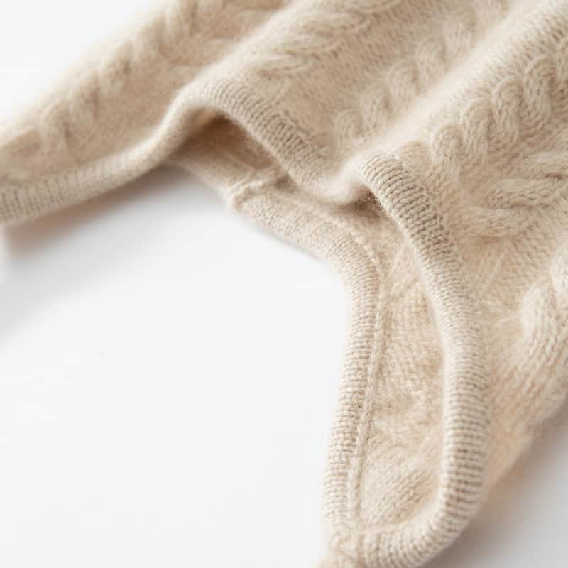 Autumn And Winter New Cashmere Ear Protection Twisted Thickened Solid Color Wool Knitted Hat