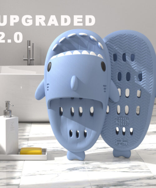 Shark Slippers With Drain Holes Shower Shoes