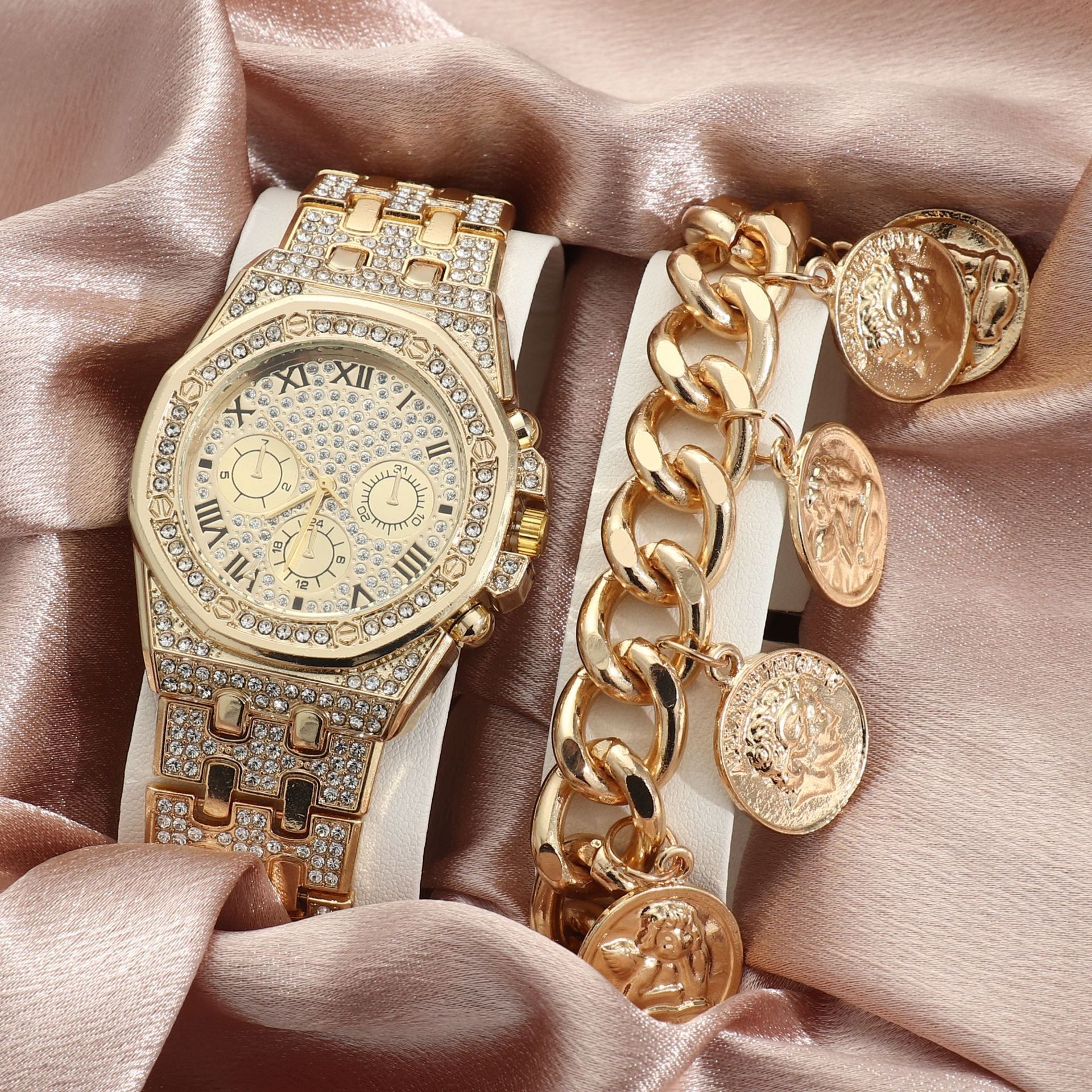 Women's Watch Diamond Large Dial Quartz Watch