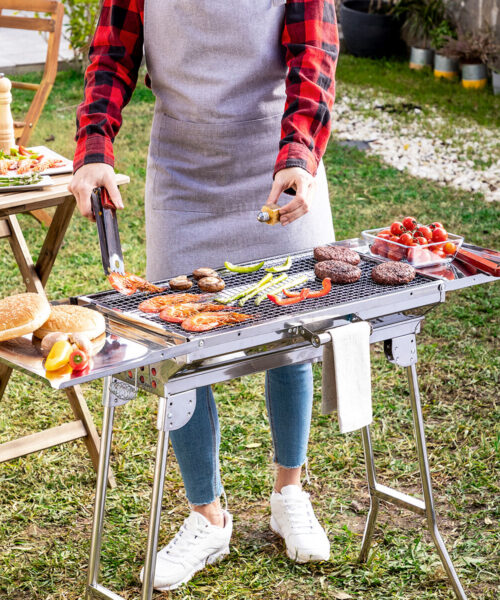 Stainless Steel Foldable Charcoal BBQ ExelQ InnovaGoods