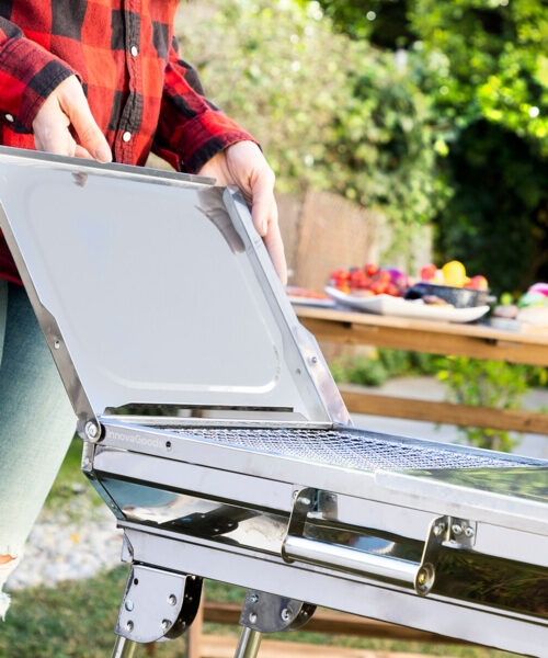 Stainless Steel Foldable Charcoal BBQ ExelQ InnovaGoods