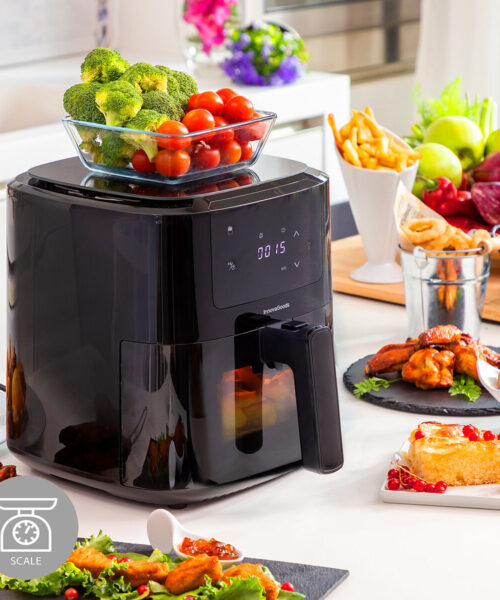 Air Fryer with Weighing Scale InnovaGoods Fryinn Balance 5000 Black 1500 W 5 L Stainless steel