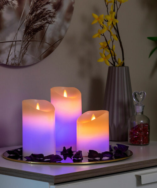 Multicolour Flame-Effect LED Candles with Remote Control Lendles InnovaGoods 3 Units