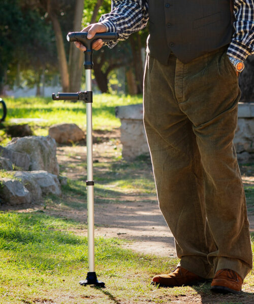 Extendable Walking Stick with LED, Alarm and Grabber Hannde InnovaGoods