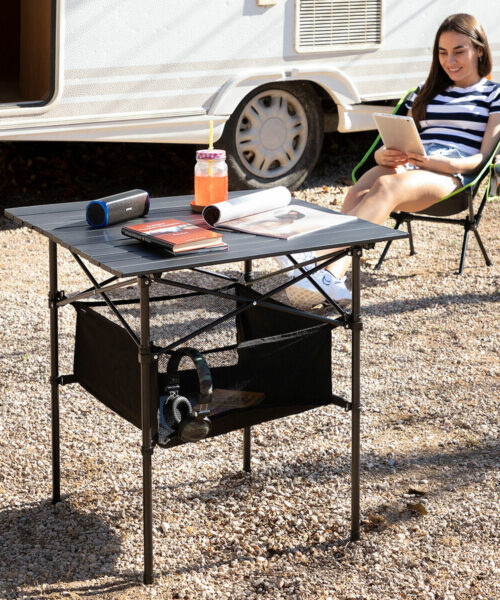 Folding Camping Table with Basket and Cover Folble InnovaGoods