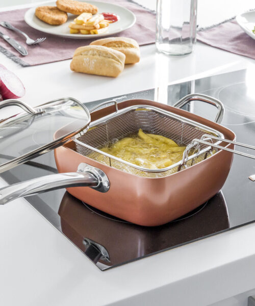All-Purpose Copper Pan Set 5 in 1 Coppans InnovaGoods 4 Pieces