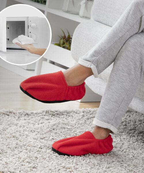 Microwavable Heated Slippers InnovaGoods Red