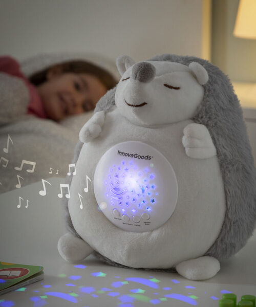 Hedgehog Soft Toy with White Noise and Nightlight Projector Spikey InnovaGoods