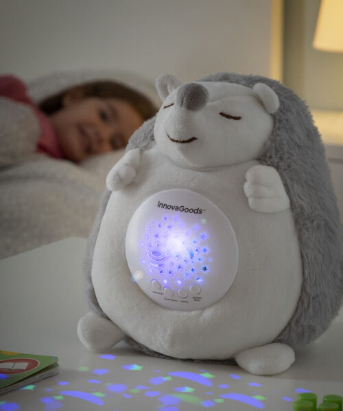Hedgehog Soft Toy with White Noise and Nightlight Projector Spikey InnovaGoods