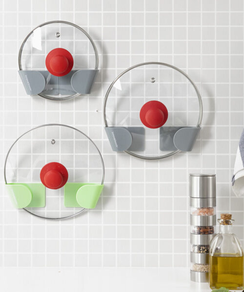 Set of 3 Adhesive Holders for Saucepan Lids Smarack InnovaGoods