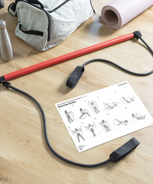 Fitness Bar with Resistance Bands and Exercise Guide Resibar InnovaGoods
