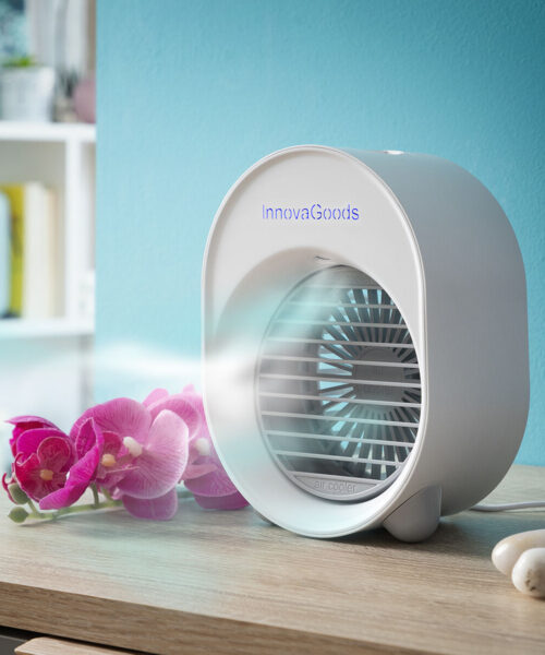 Mini Ultrasound Air Cooler-Humidifier with LED Koolizer InnovaGoods
