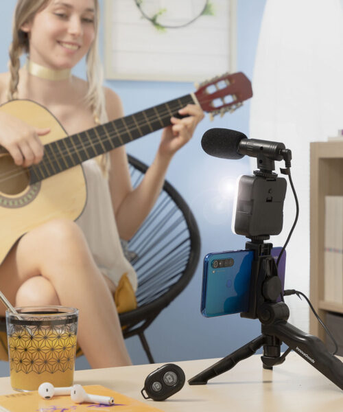 Vlogging Kit with Light, Microphone and Remote Control Plodni InnovaGoods 6 Pieces
