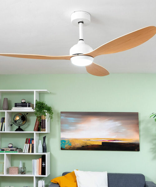 LED Ceiling Fan with 3 ABS Blades Wuled InnovaGoods Wood 36 W 52" Ø132 cm