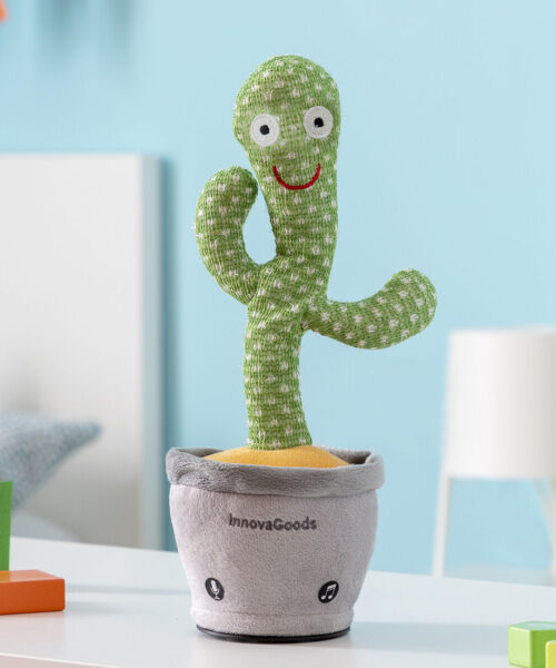 Rechargeable Dancing and Talking Cactus with Music and Multicoloured LED Cacxi InnovaGoods